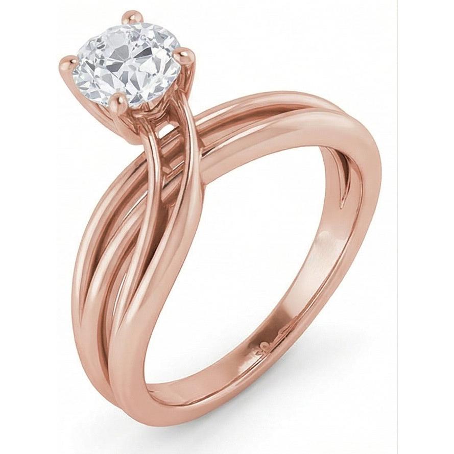 naturel round diamant 2carats bague sur blanc