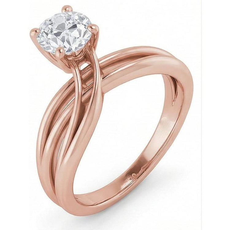 naturel round diamant 2carats bague sur blanc