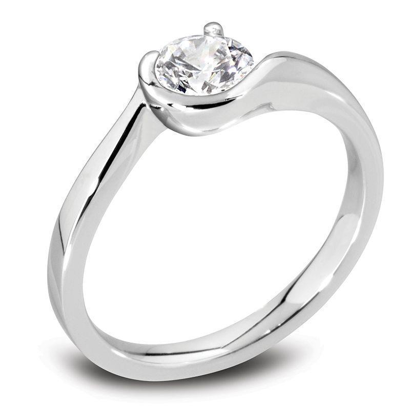 Bague Solitaire Véritable Diamant Taille Brillant 1.25 Ct Or Scintillant Blanc