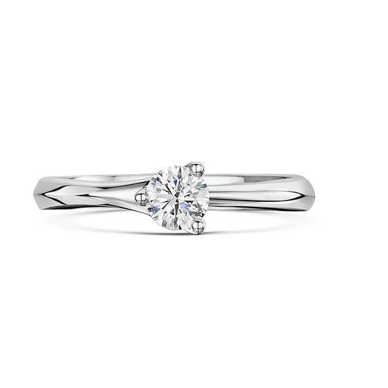 Bague Solitaire Véritable Diamant Taille Ronde 1.25 Ct Or Blanc