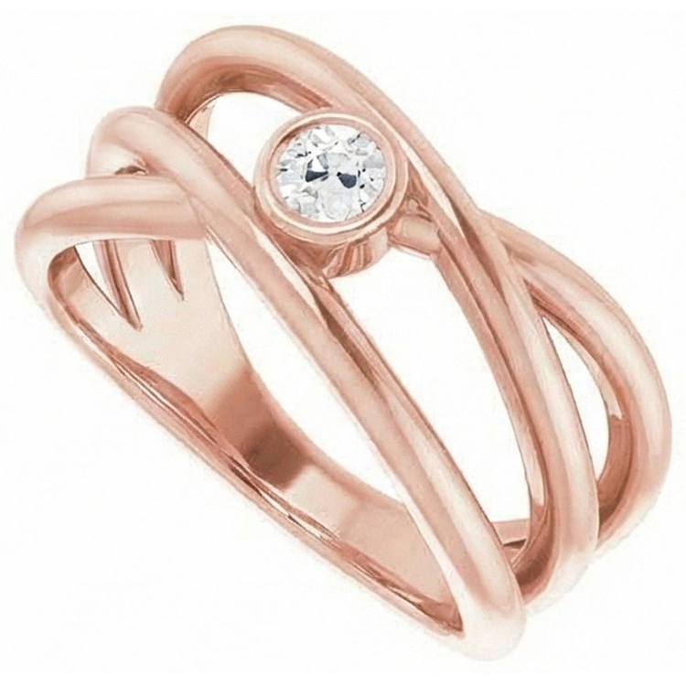 Bague Solitaire Vieux Mineur Réel Diamond Bezel Triple Split Shank 1 Carat