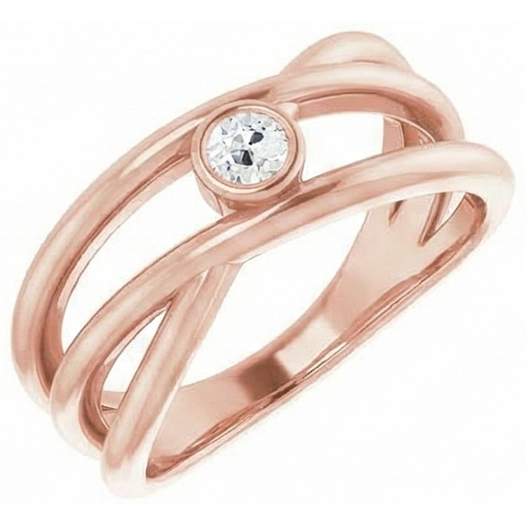 Bague Solitaire Vieux Mineur Réel Diamond Bezel Triple Split Shank 1 Carat