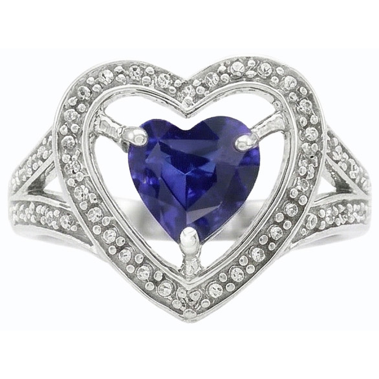 naturel heart diamant 1.50carats bague vue de dessus