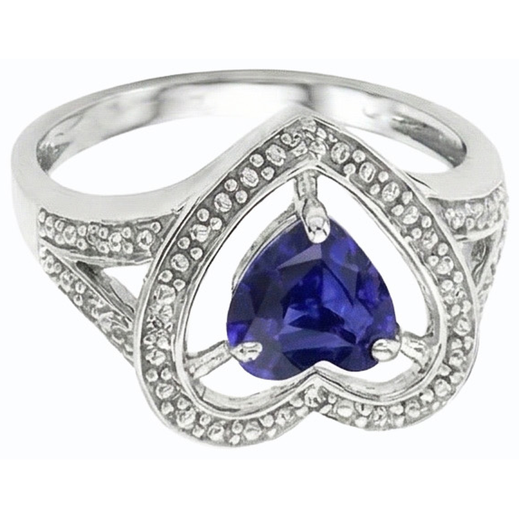 naturel heart diamant 1.50carats bague vue de profil