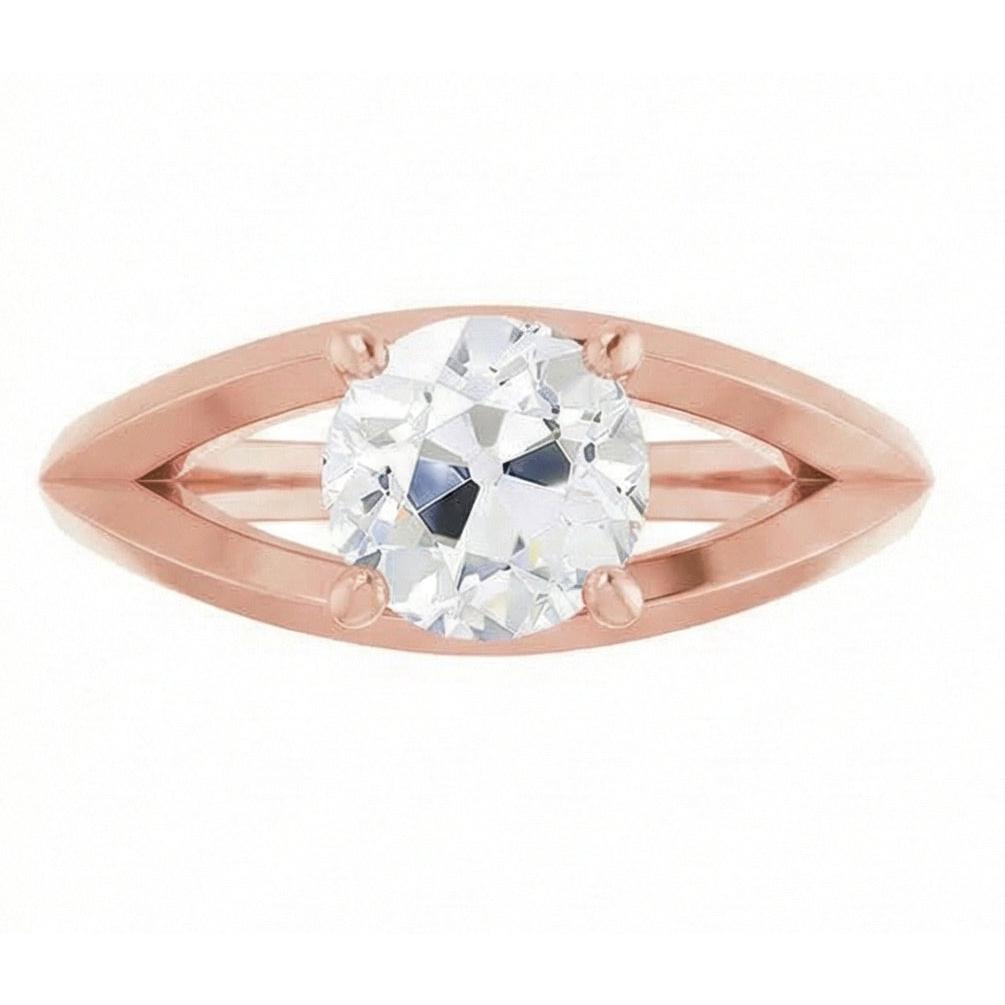 naturel round diamant 2carats bague angle de côté