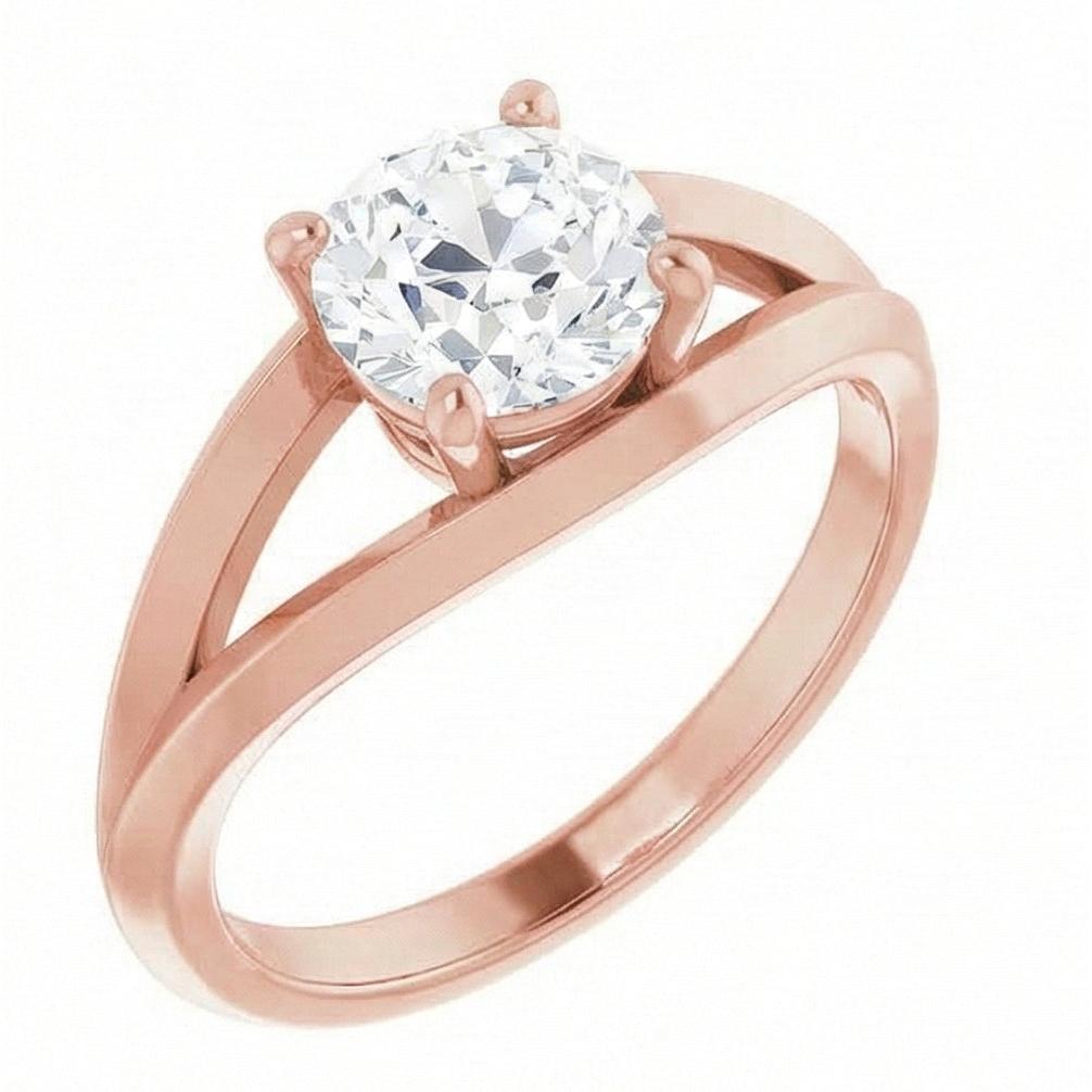 naturel round diamant 2carats bague vue de dessus