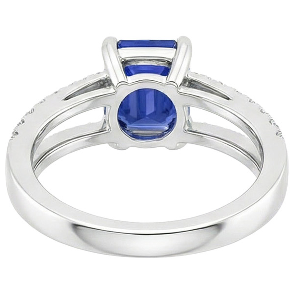 naturel round saphir 4.50carats bague vue de dessus