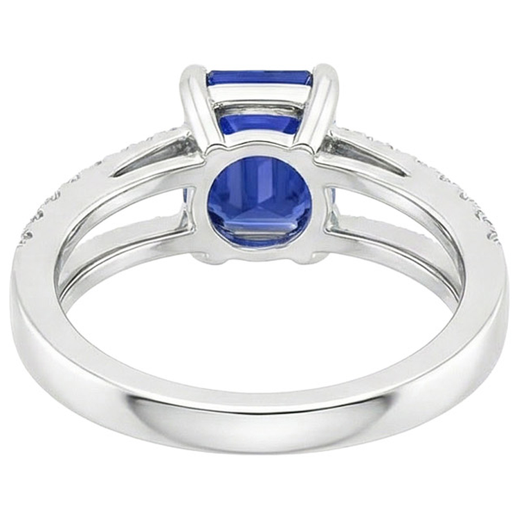 naturel round saphir 4.50carats bague vue de dessus