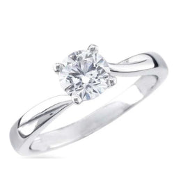 Bague Solitaire de Fiançailles Réel Diamant 1.50 Carats Or Blanc 14K