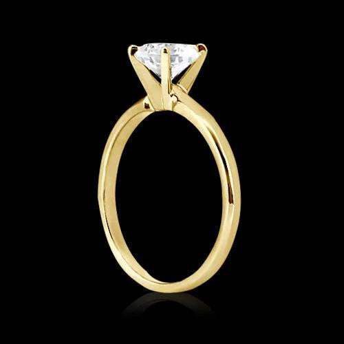 Bague Solitaire de Mariage en Réel Diamant de 0,50 Carats Or Jaune 14K