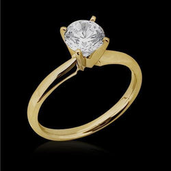 Bague Solitaire de Mariage en Réel Diamant de 0,50 Carats Or Jaune 14K