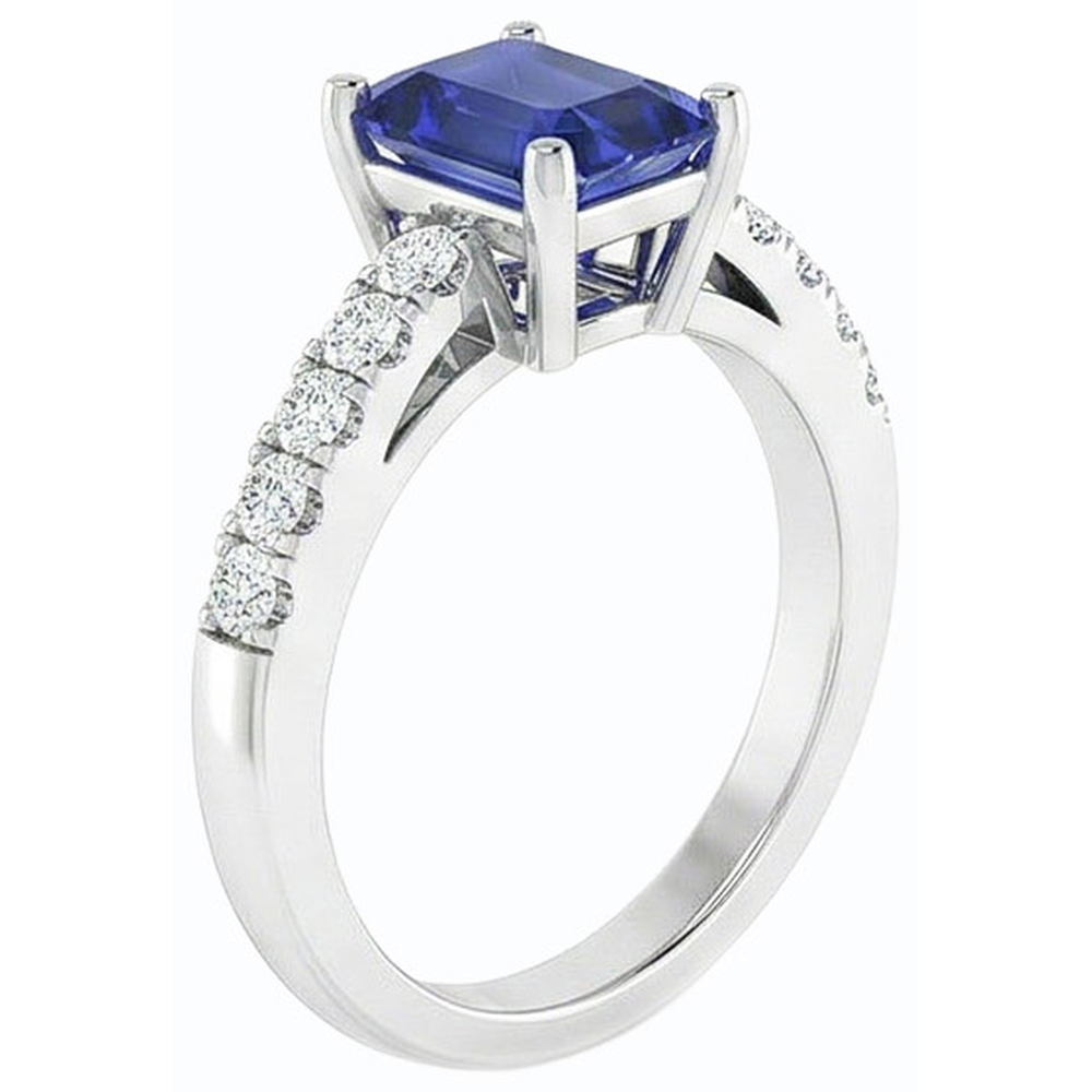naturel round saphir 3.50carats bague vue de dessus