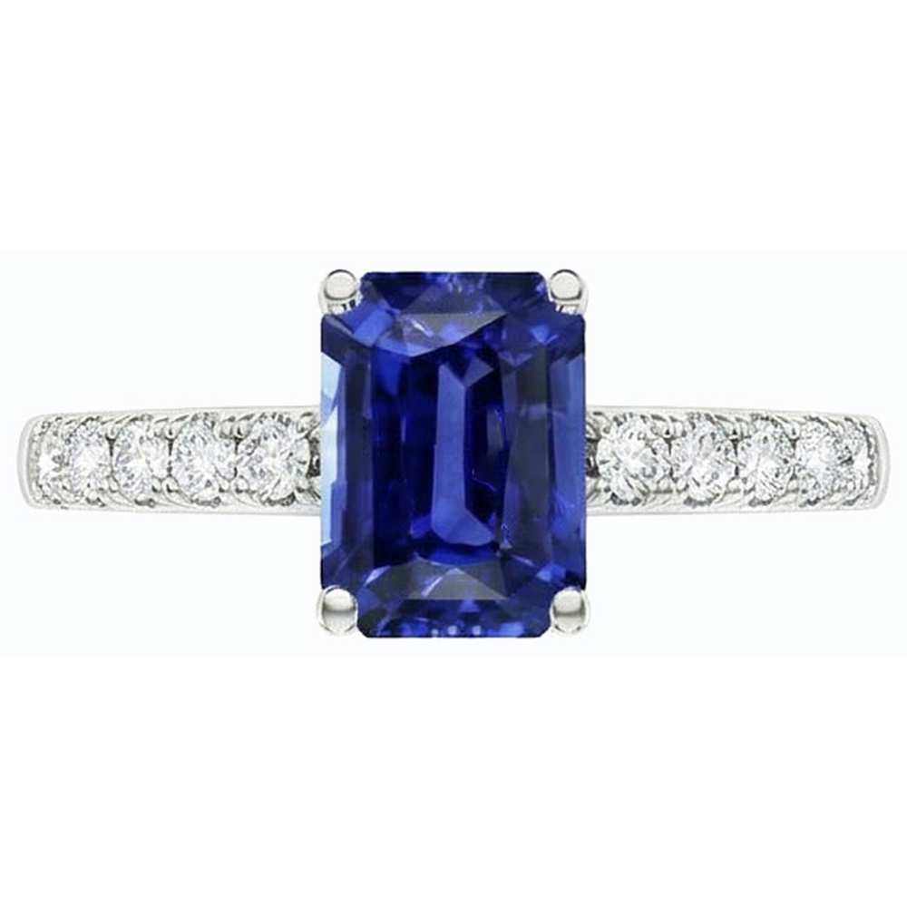 naturel round saphir 3.50carats bague détail rapproché