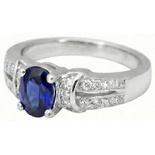 naturel oval diamant 1carats bague vue de face
