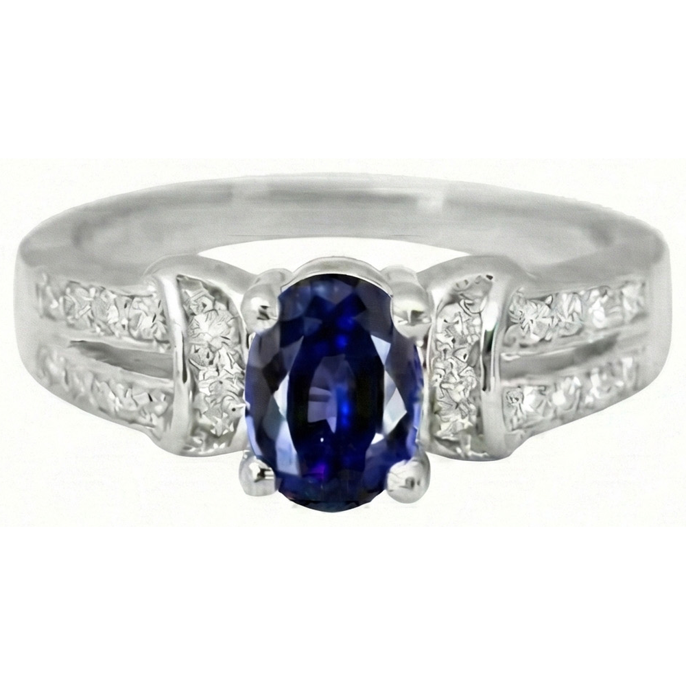naturel oval diamant 1carats bague angle de côté