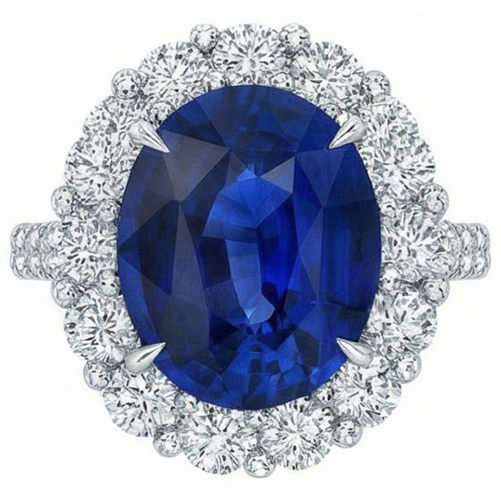 naturel round diamant 4.50carats bague angle de côté