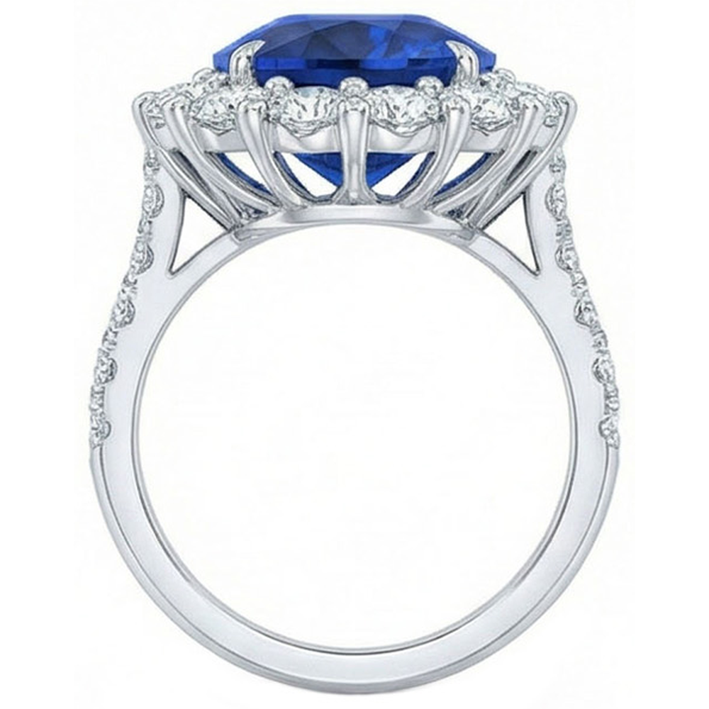 naturel round diamant 4.50carats bague sur blanc