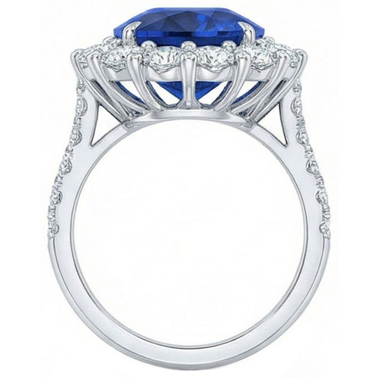naturel round diamant 4.50carats bague sur blanc