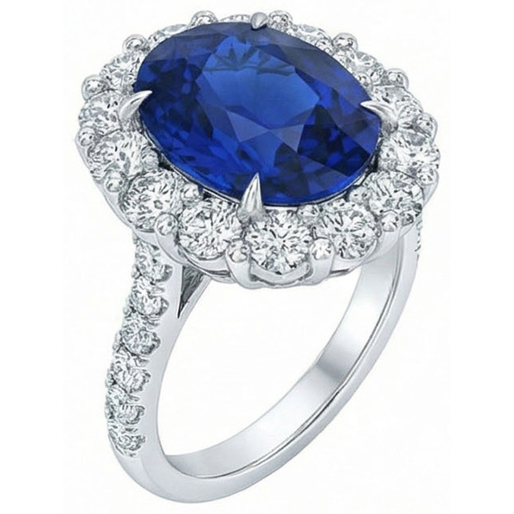 naturel round diamant 4.50carats bague vue de face