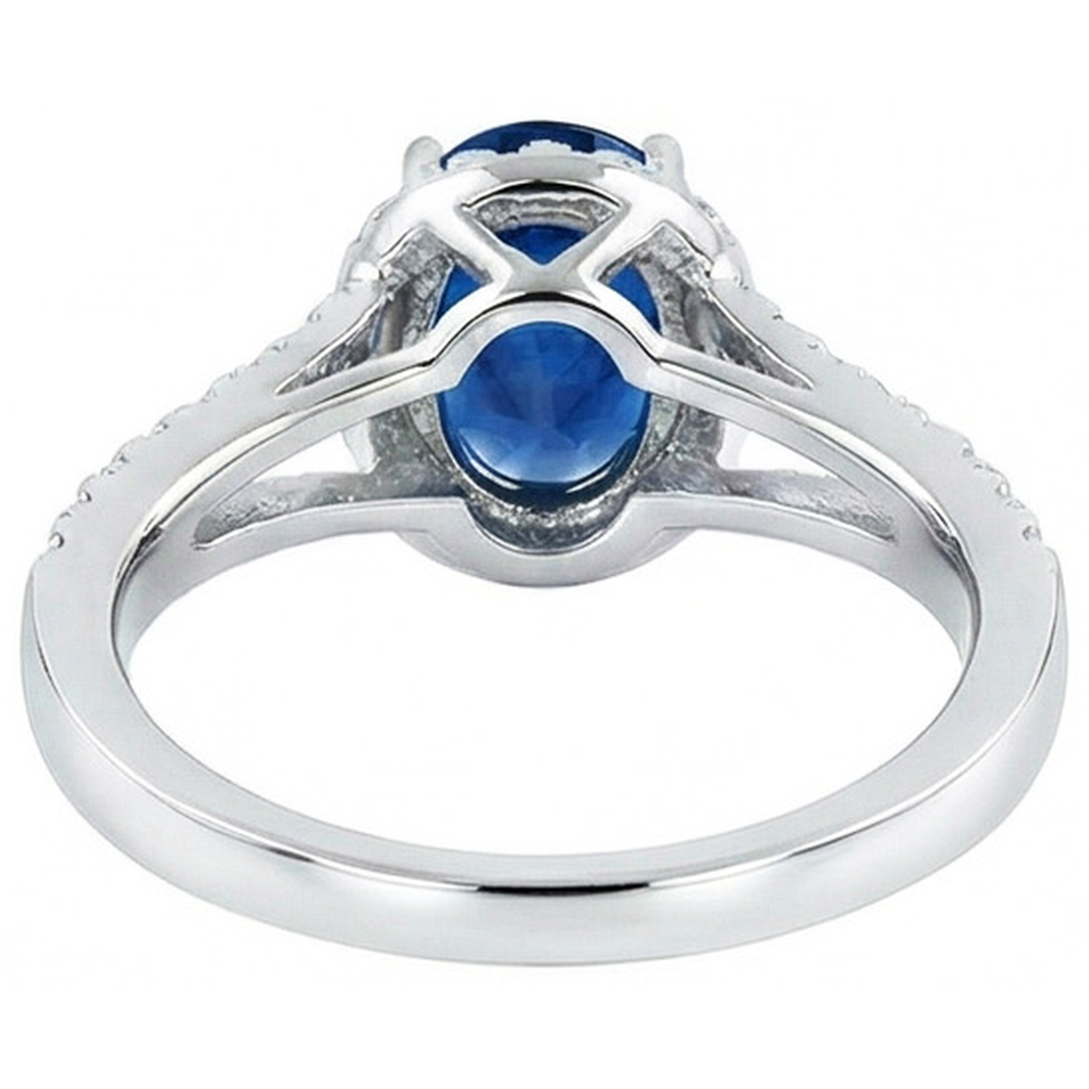 naturel oval diamant 3.40carats bague sur blanc