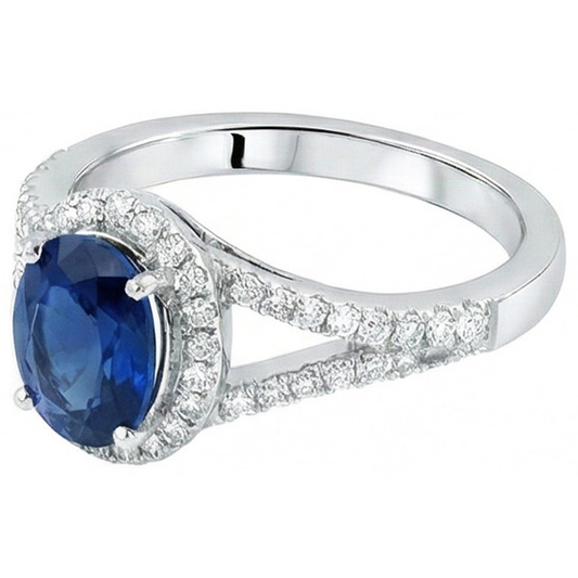 naturel oval diamant 3.40carats bague détail rapproché