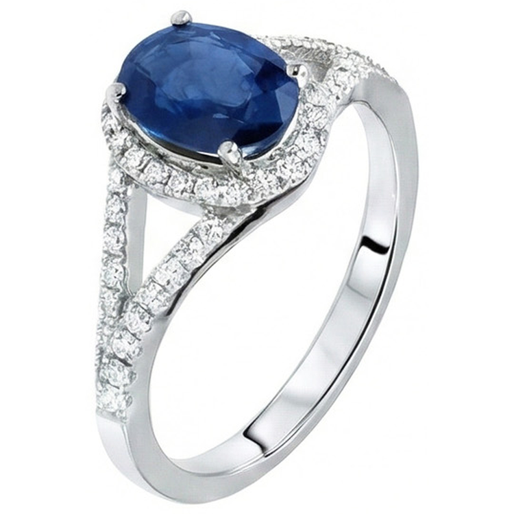 naturel oval diamant 3.40carats bague vue de dessus