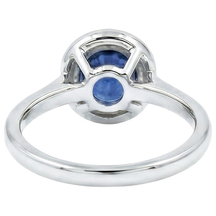 naturel round diamant 2.90carats bague vue de profil