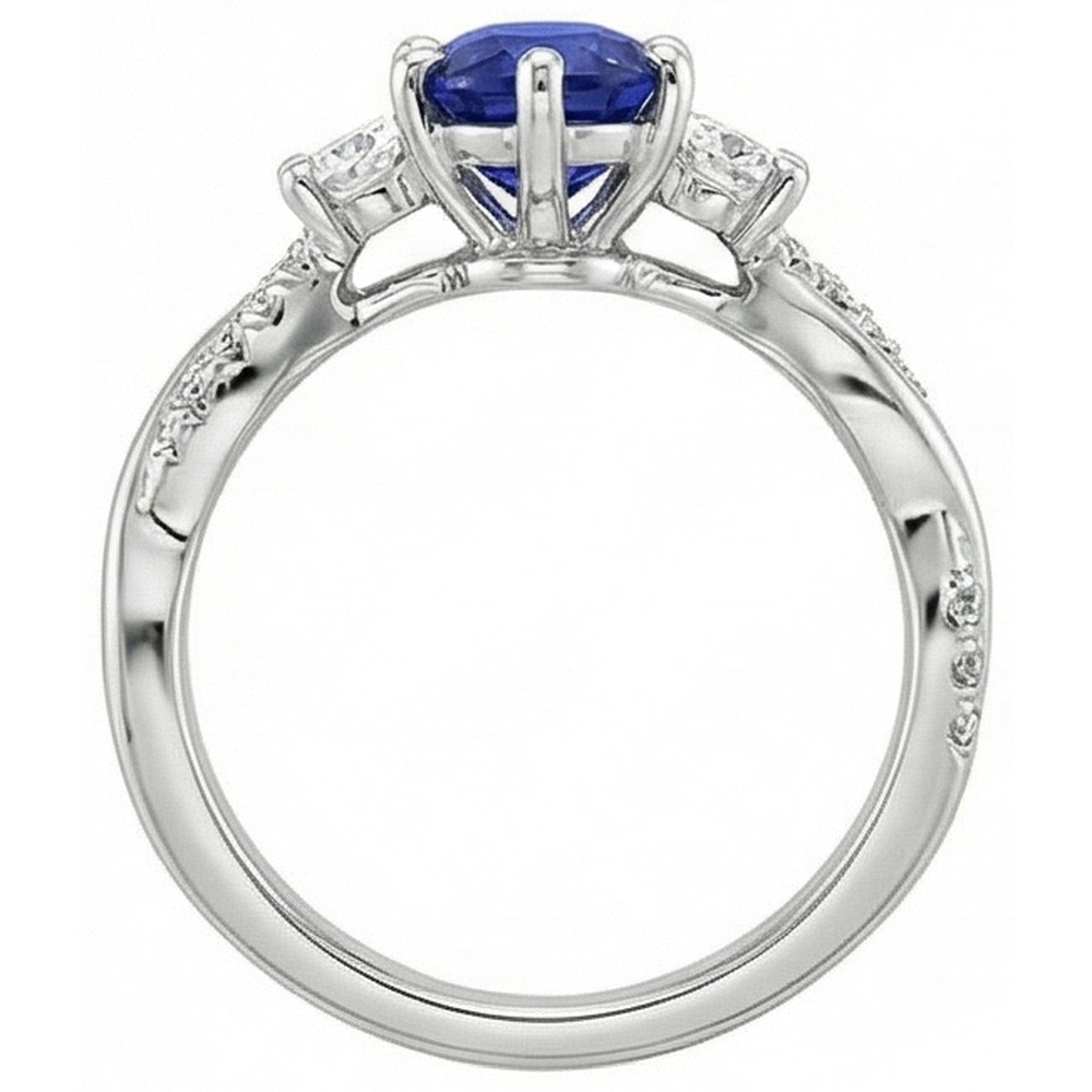 naturel pear diamant 6carats bague sur blanc