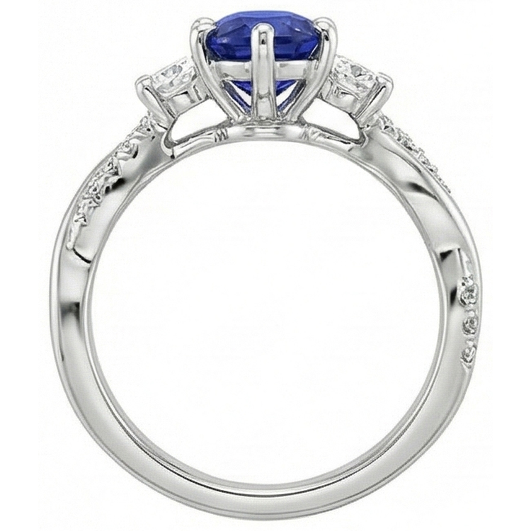 naturel pear diamant 6carats bague sur blanc