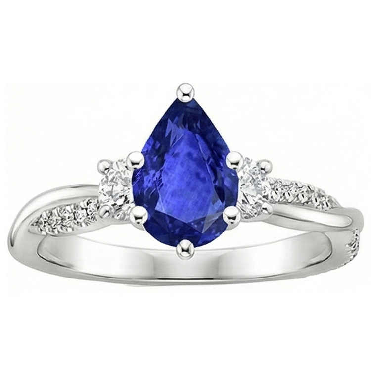 naturel pear diamant 6carats bague détail rapproché