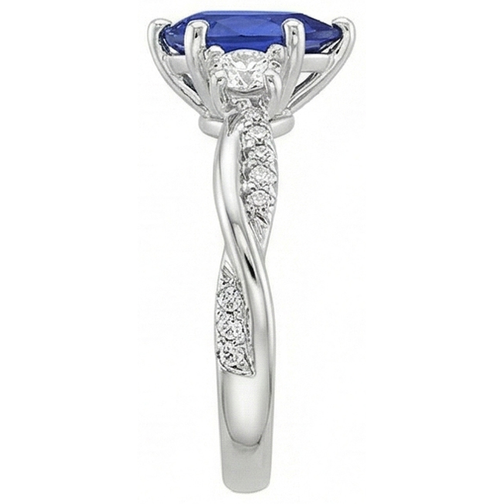 naturel pear diamant 6carats bague vue de profil