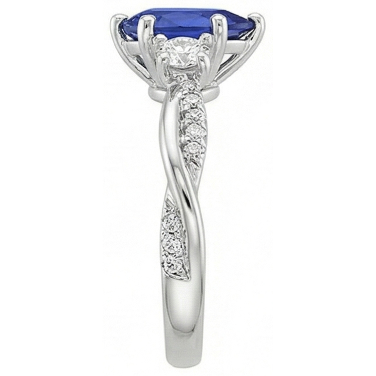 naturel pear diamant 6carats bague vue de profil