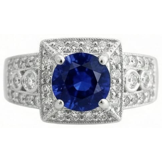 naturel round tanzanite 2.75carats bague angle de côté