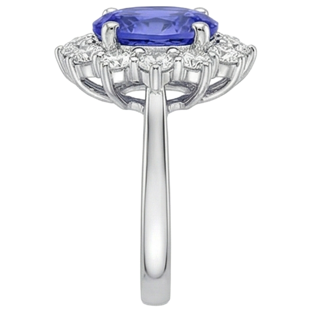 naturel oval tanzanite 4.35carats bague sur blanc