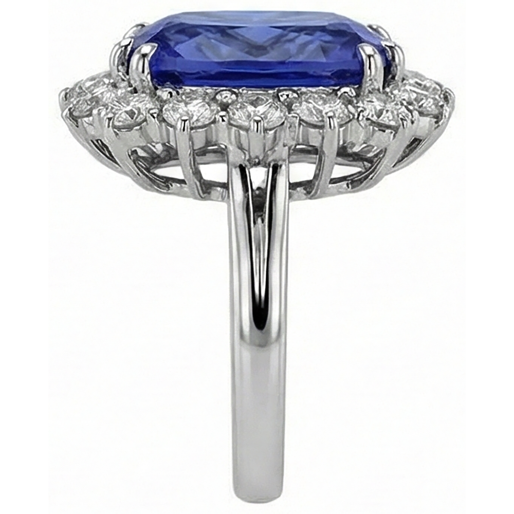 naturel cushion tanzanite 6.50carats bague sur blanc