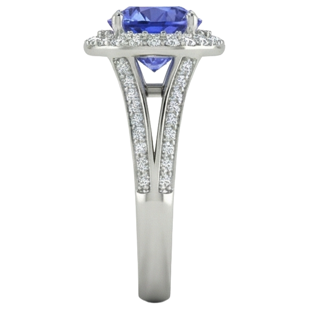 naturel tanzanite 3.75carats bague vue de profil