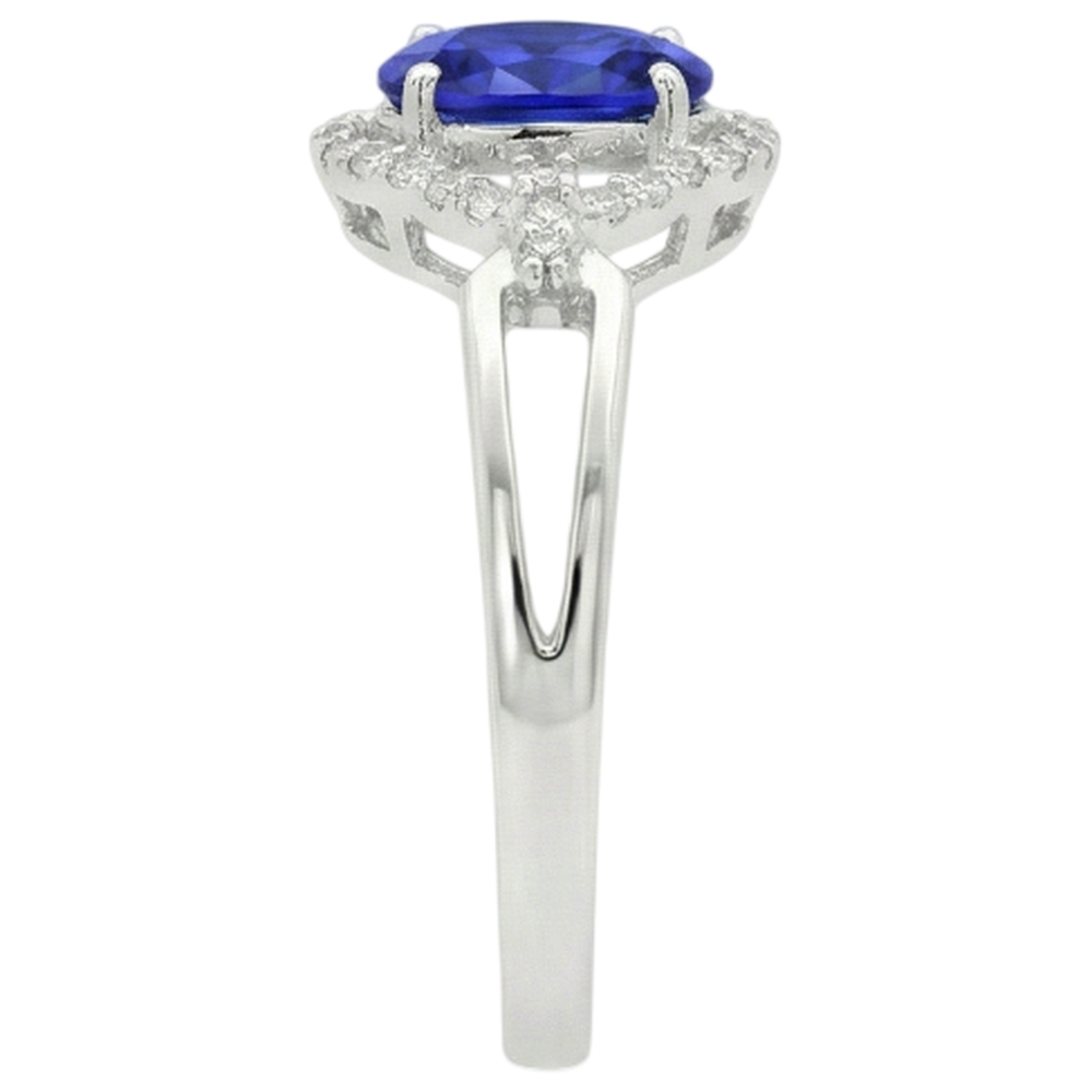 naturel oval tanzanite 6.70carats bague vue de profil
