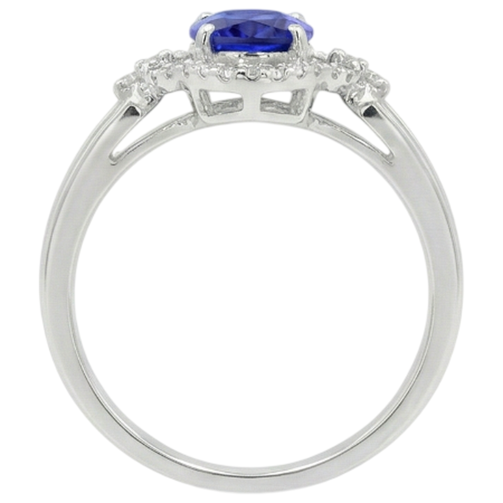 naturel oval tanzanite 6.70carats bague sur blanc