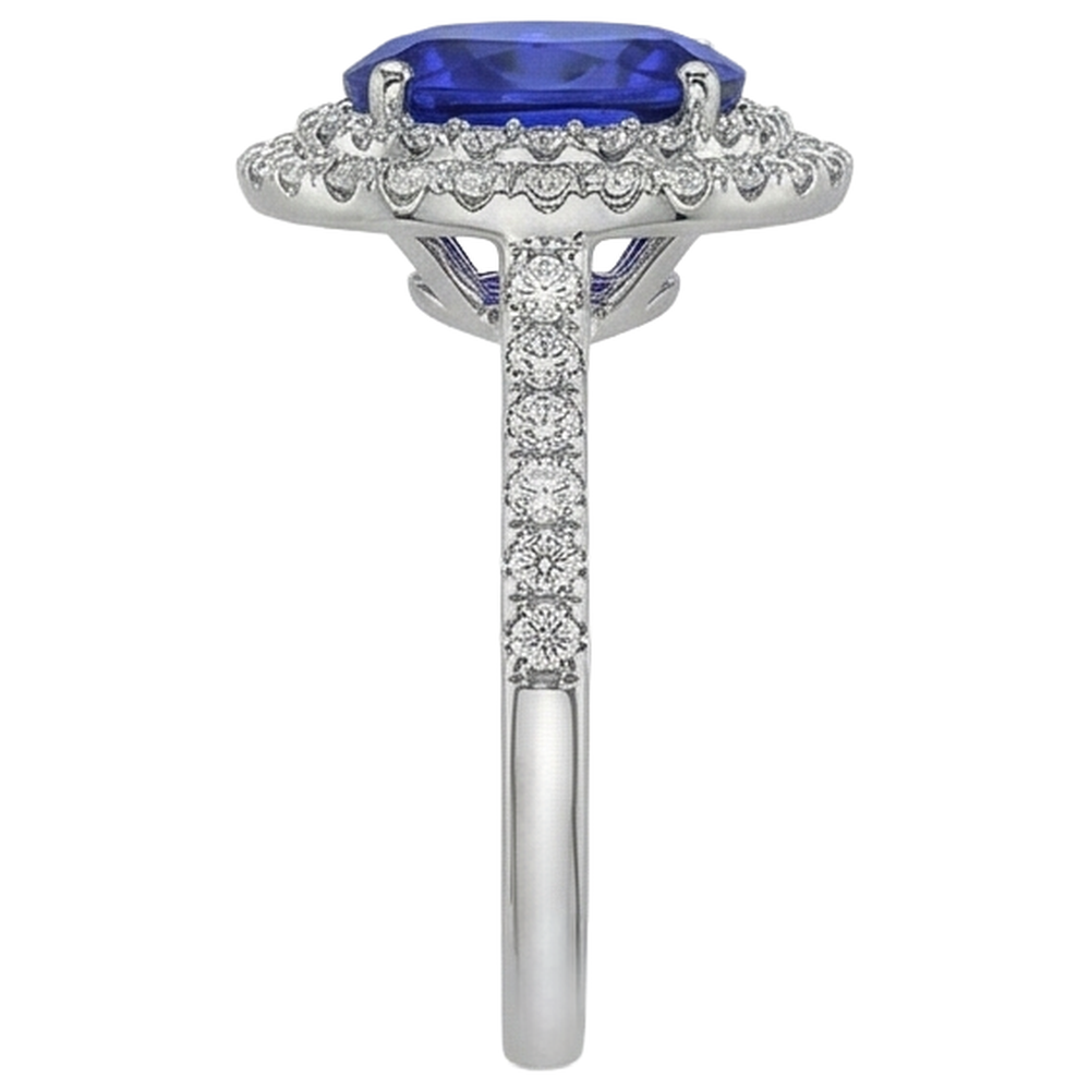 naturel oval tanzanite 7.25carats bague sur blanc