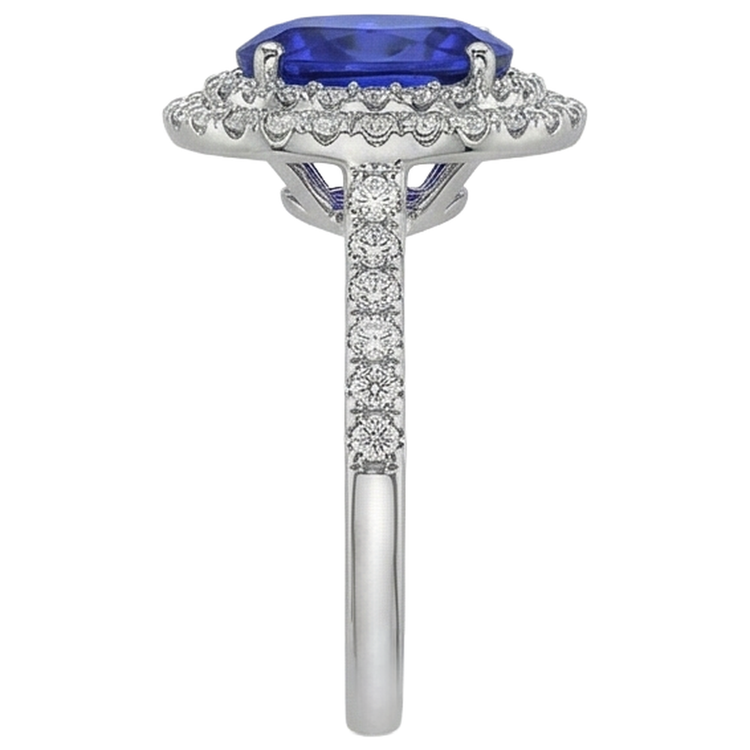 naturel oval tanzanite 7.25carats bague sur blanc