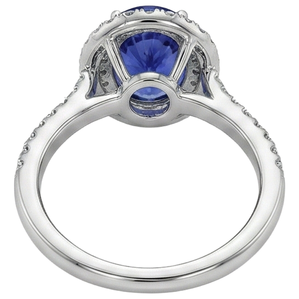 naturel oval tanzanite 7.25carats bague avec accents diamants