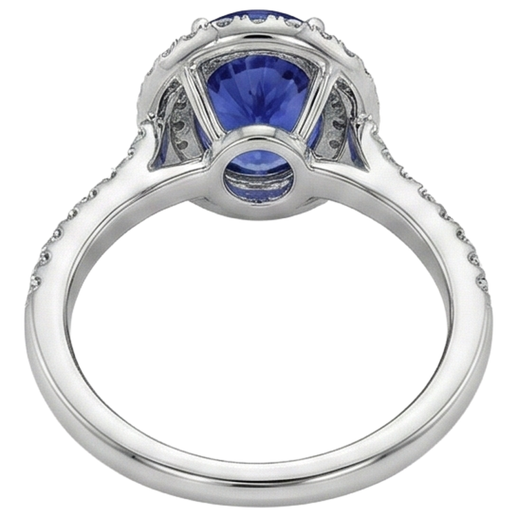 naturel oval tanzanite 7.25carats bague avec accents diamants