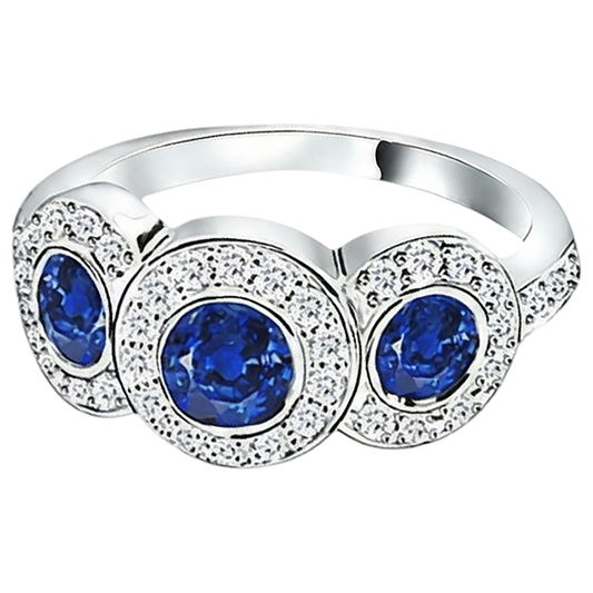 naturel round tanzanite 4.50carats bague angle de côté