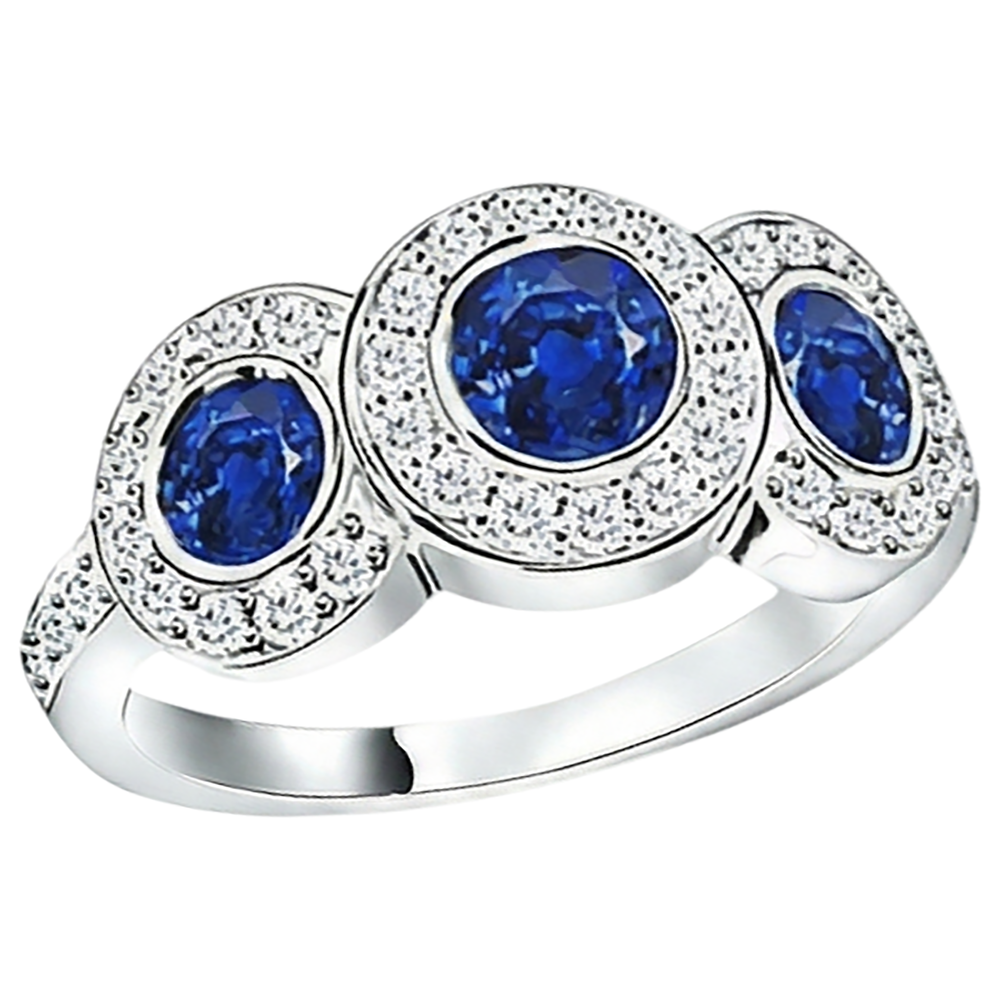 naturel round tanzanite 4.50carats bague détail rapproché