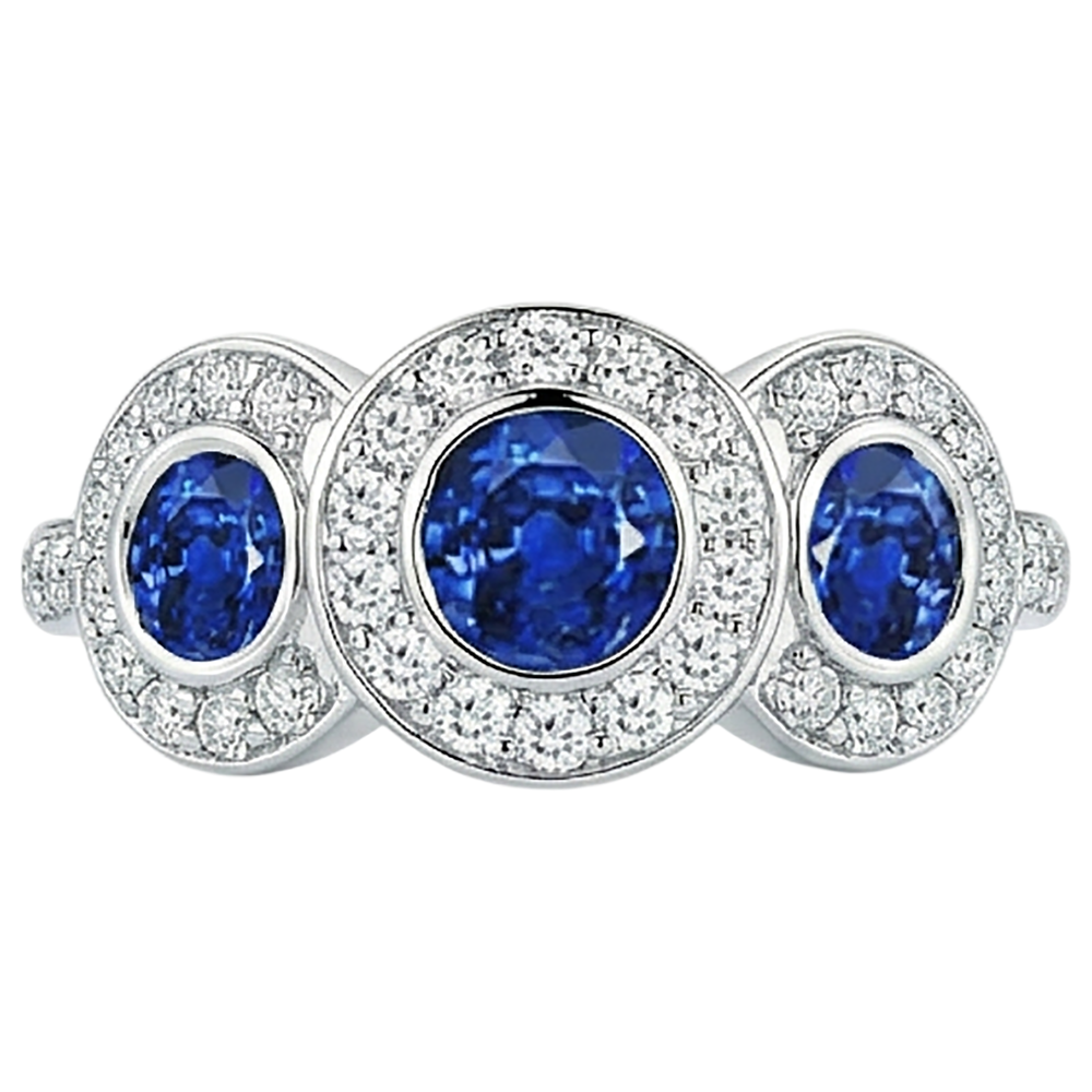 naturel round tanzanite 4.50carats bague vue de dessus