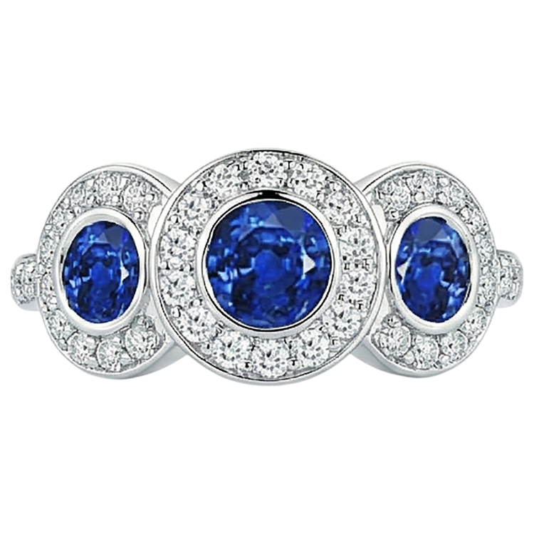 naturel round tanzanite 4.50carats bague vue de dessus