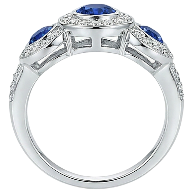 naturel round tanzanite 4.50carats bague vue de profil