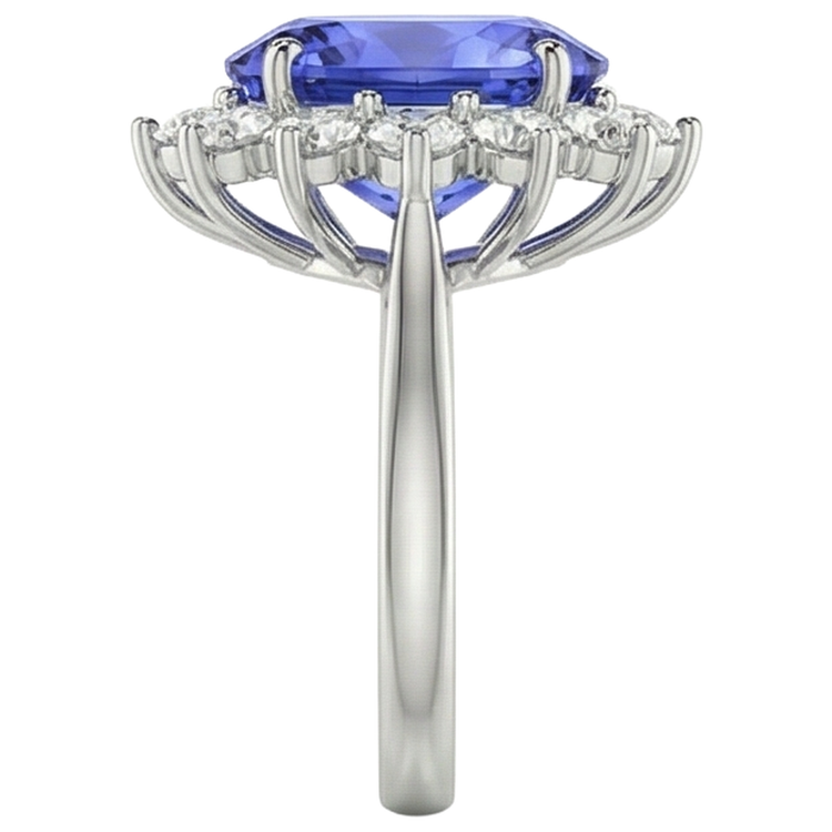 naturel oval tanzanite 19.75carats bague sur blanc
