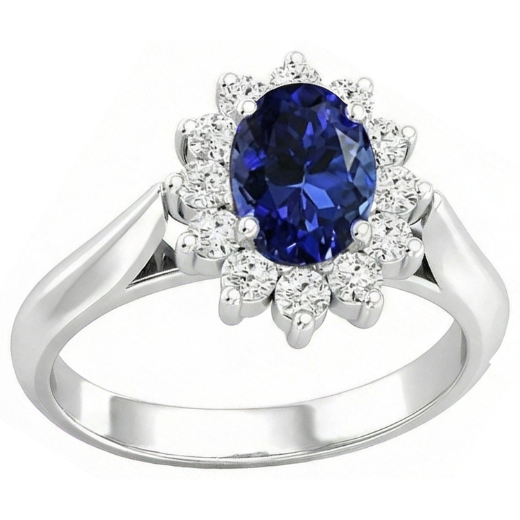naturel oval tanzanite 3.75carats bague détail rapproché