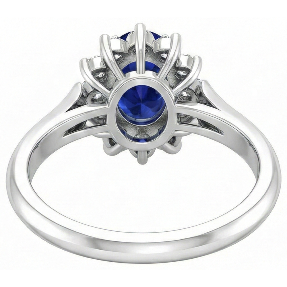 naturel oval tanzanite 3.75carats bague avec accents diamants